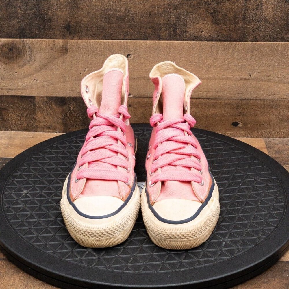 CONVERSE ALL STAR MADE IN USA DEADSTOCK 1980’S VINTAGE WOMENS SHOES PINK SZ 6 - Picture 5 of 11